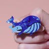 Whales Simplified Mini Brooch