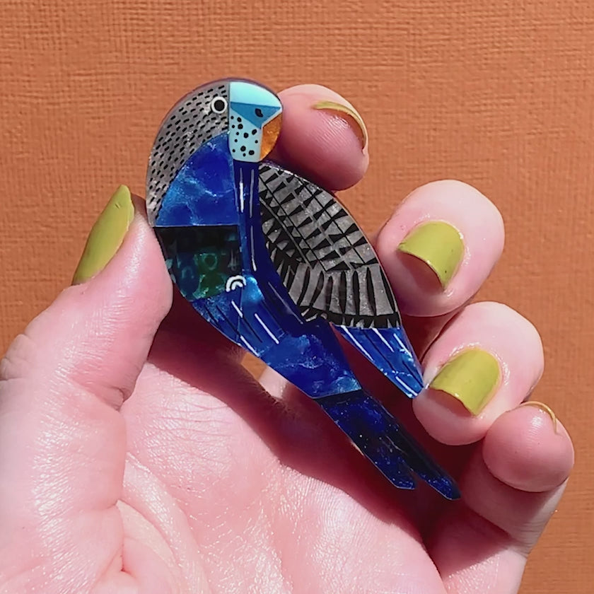 A Budgie Named Chirp Brooch Erstwilder