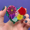 Corazon de Flores Brooch