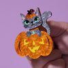 Cat O'Lantern Brooch