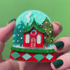 Seasonal Snow Globe Brooch