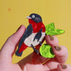 Mabel the Mistletoebird Brooch