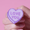 Candy Heart Simplified Mini Brooch – Purple