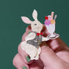Rabbit Waiter Brooch