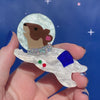 Stout-Hearted Spaceham Brooch