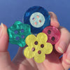 Cute As A Button Brooch