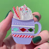 Christmas Cocoa Brooch