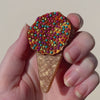 Sprinkles Ice Cream Cake Cone Brooch