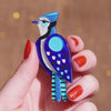 The Boisterous Blue Jay Brooch