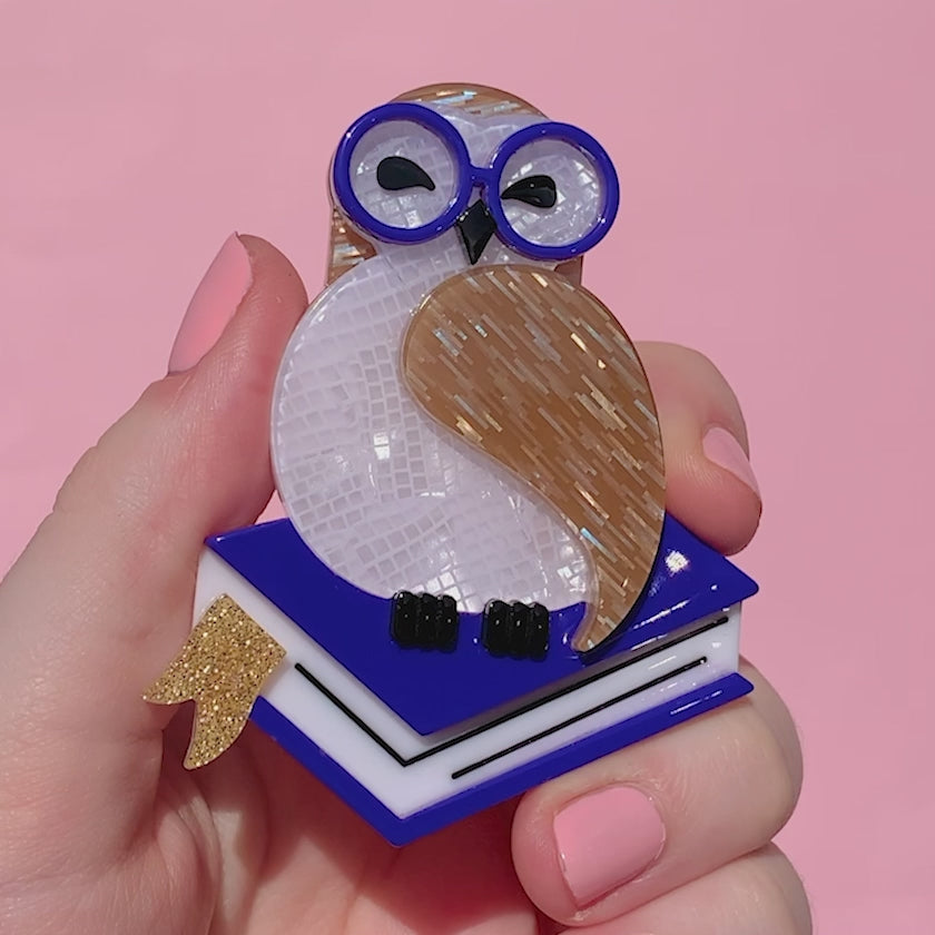 Rainbow Pride Owl Brooch Pin – Colorful Crystal & Enamel Owl Jewelry For Lapel, Hat, Or Bag Decoration