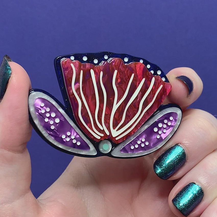 Fervent Feather Flower Brooch – Erstwilder