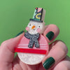 Cozy Christmas Chap Brooch