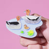 Duck and Drakes Brooch