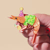 Pascal the Party Prawn Brooch