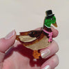 Well-Dressed Duck Brooch