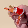 Pascal the King Prawn Brooch