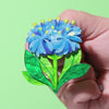 Blue Pincushion Brooch