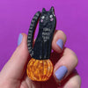 Pumpkin Time Kitty Brooch