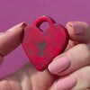 Heart Locket Simplified Mini Brooch
