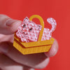 Cozy Custard Cat Mini Brooch