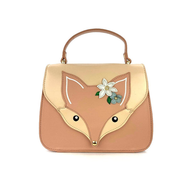 Flora Fox Face Top Handle Bag