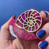 Painted Shell Brooch