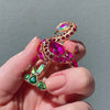 Flamboyant Flamingo Funk Stone Set Crystal Brooch