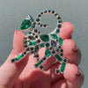 On the Prowl Cat Stone Set Crystal Brooch