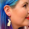 Bunny Ripple Resin Drop Earrings - White
