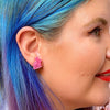 Bunny Ripple Resin Stud Earrings - Mauve