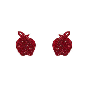 Erstwilder Essentials Apple Glitter Resin Stud Earrings - Red AG1EE08