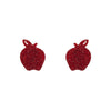 Apple Glitter Resin Stud Earrings - Red