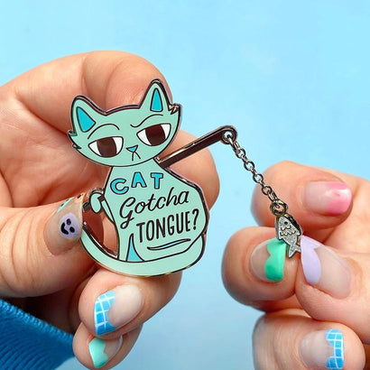 Erstwilder Cat Got Your Tongue Enamel Pin EP0167-3000