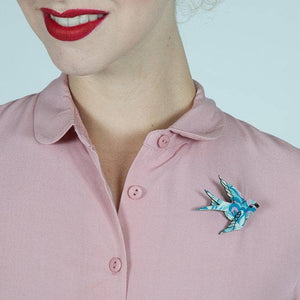 Erstwilder Bluebird of Happiness Brooch BH3380-0380
