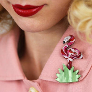 Erstwilder Flamboyant Flamingo Funk Flamingo Brooch BH3541-2340