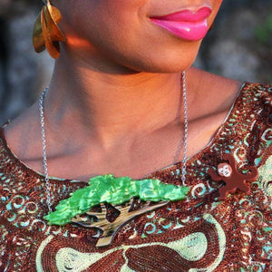 Erstwilder Acacia Escape Necklace and Mini Brooch Set N6731-9040