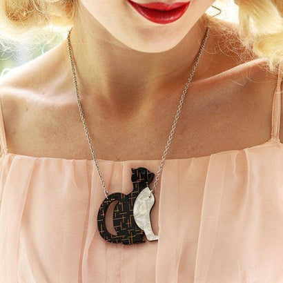 Erstwilder Purrfectly Content Cat  Necklace N6578-7080