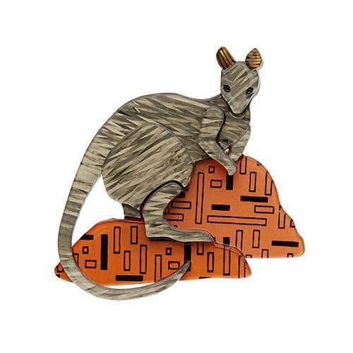 Erstwilder Sure-Footed Shy Guy Wallaby Brooch BH6282-7110