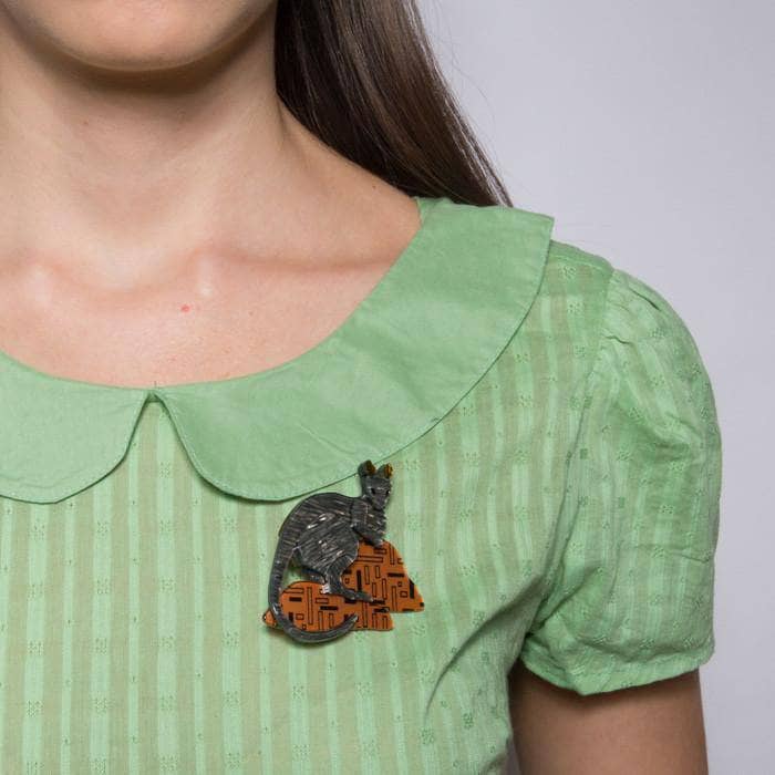 Erstwilder Sure-Footed Shy Guy Wallaby Brooch BH6282-7110