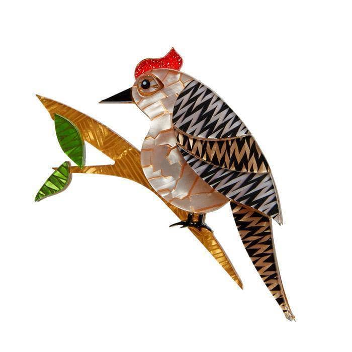 Erstwilder Tori Tree Drummer Bird Brooch BH6586-9040