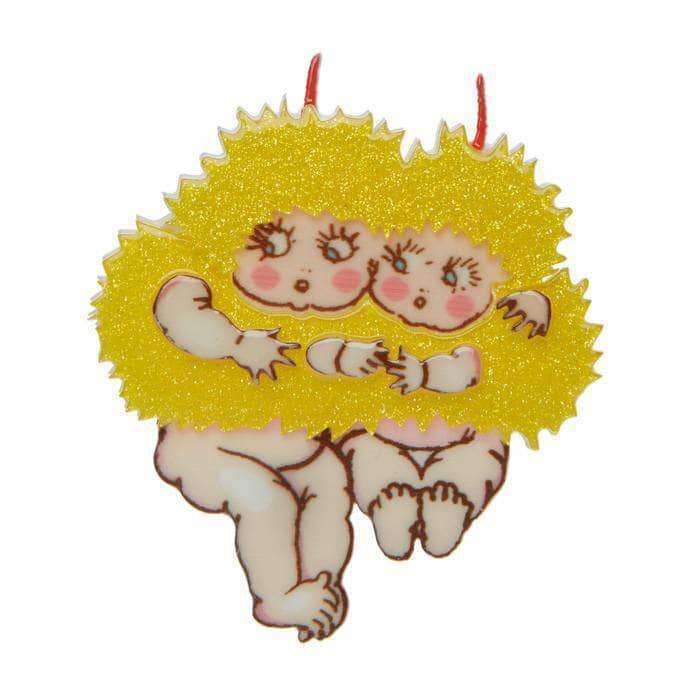 Erstwilder Wattle Babies Brooch BH6290-6081