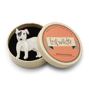 Erstwilder Willie the White Dog Brooch BH6584-8000
