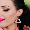 Cloud Solid Glitter Resin Drop Earrings - Pink