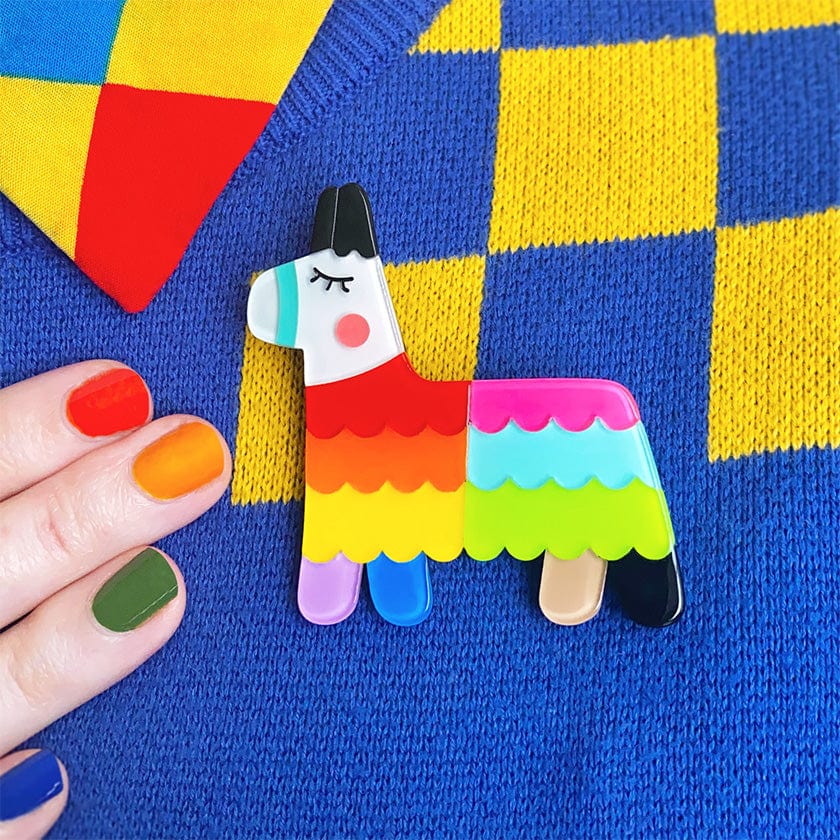 Viva Pride Pinata Brooch  -  Erstwilder  -  Quirky Resin and Enamel Accessories