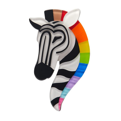 Zelda the Zestful Zebra Brooch  -  Erstwilder  -  Quirky Resin and Enamel Accessories