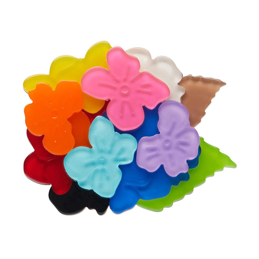 Rainbow Heartfelt Hydrangea Brooch  -  Erstwilder  -  Quirky Resin and Enamel Accessories