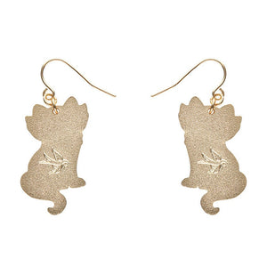 Elissa the Rainbow Cat Enamel Drop Earrings  -  Erstwilder  -  Quirky Resin and Enamel Accessories