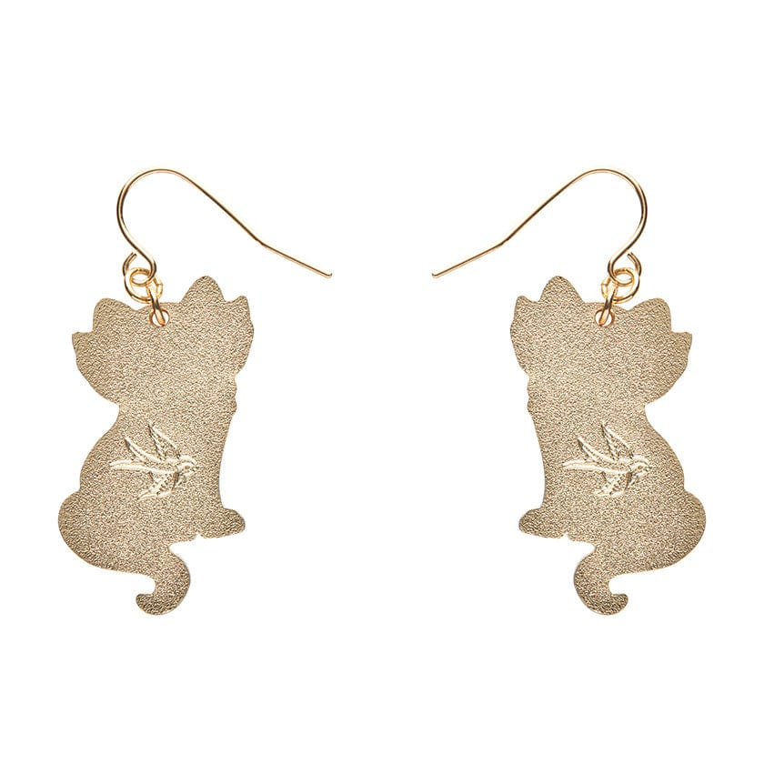 Elissa the Rainbow Cat Enamel Drop Earrings  -  Erstwilder  -  Quirky Resin and Enamel Accessories