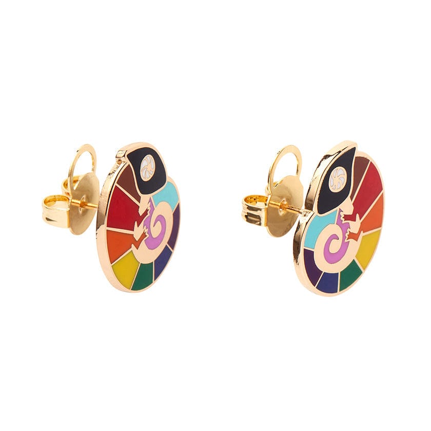 Carmel's Colourful Chameleon Enamel Stud Earrings  -  Erstwilder  -  Quirky Resin and Enamel Accessories