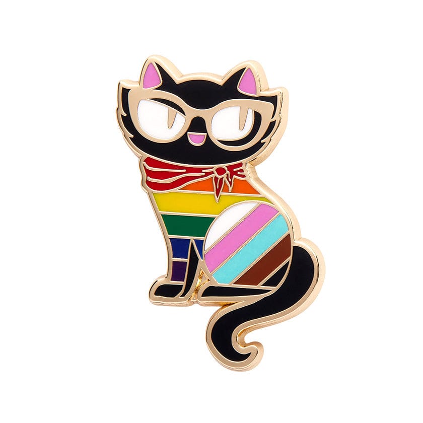 Elissa the Rainbow Cat Enamel Pin  -  Erstwilder  -  Quirky Resin and Enamel Accessories